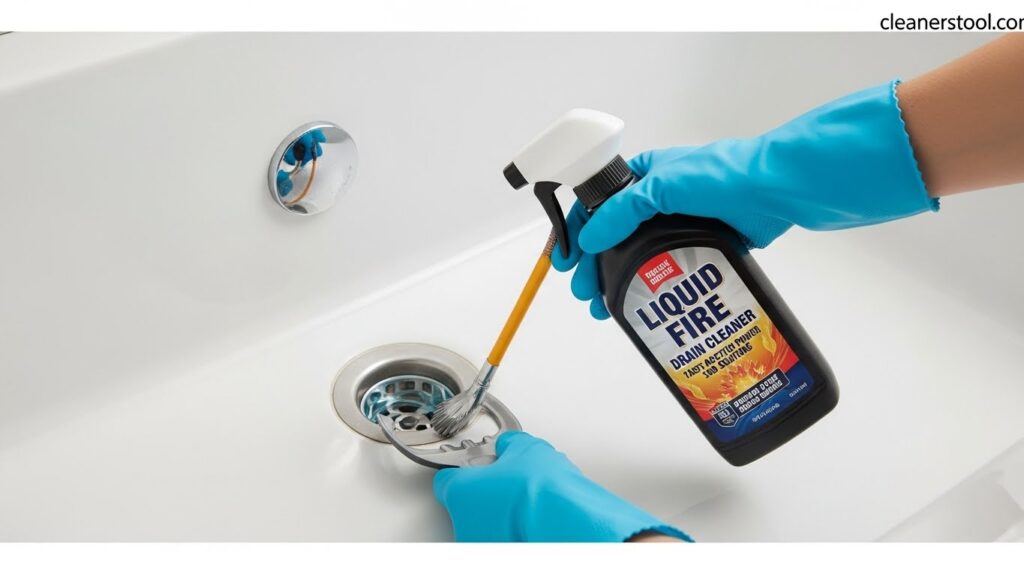 Liquid fire drain cleaner